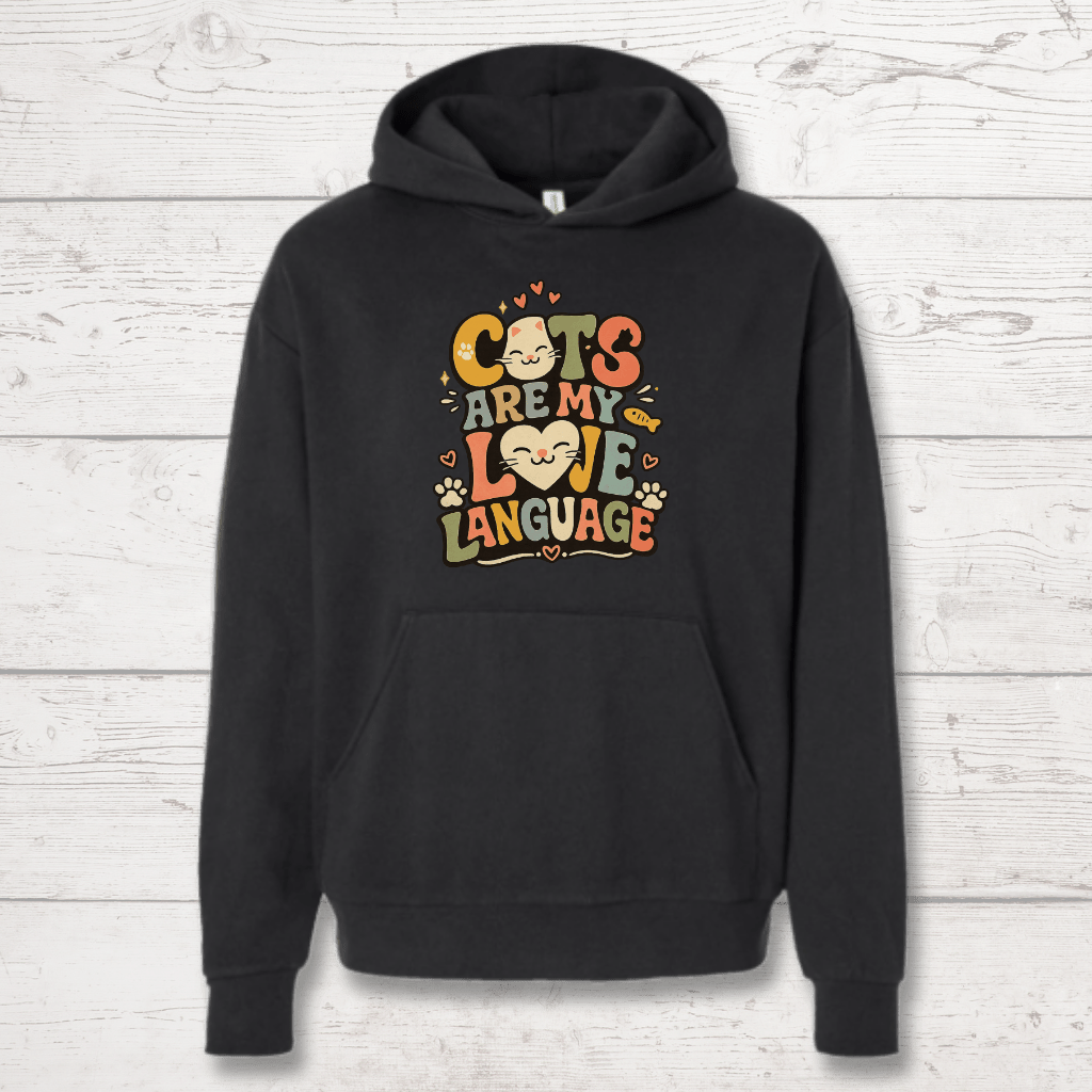 Cats are my love language Human Hoodie - FluffnCoSandstonexshuman only