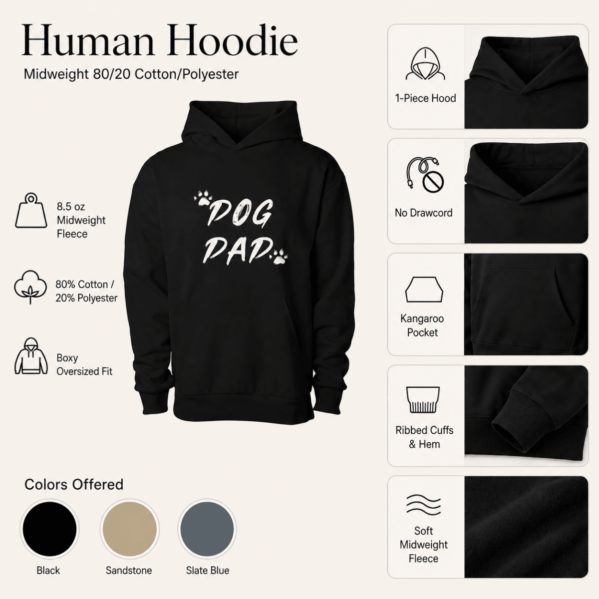 Dog Dad Matching Hoodie Set — Owner + Pup - FluffnCoSBluexs