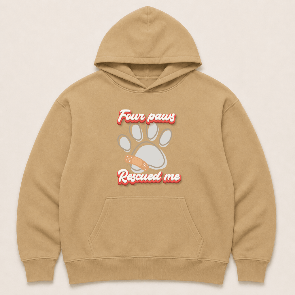 Four Paws Rescued Me - Human Hoodie - FluffnCoblackxshuman only