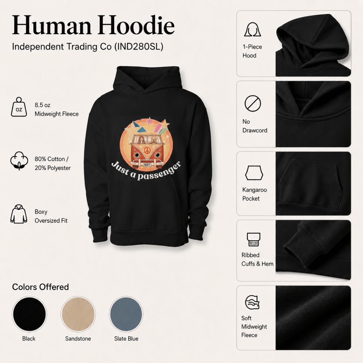 In the Driver's Seat Matching Pet & Owner Hoodie Set - FluffnCoSBlackxs