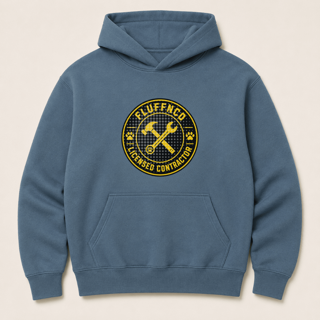 Licensed Contractor Human Hoodie - FluffnCoPigment Blackxshuman only