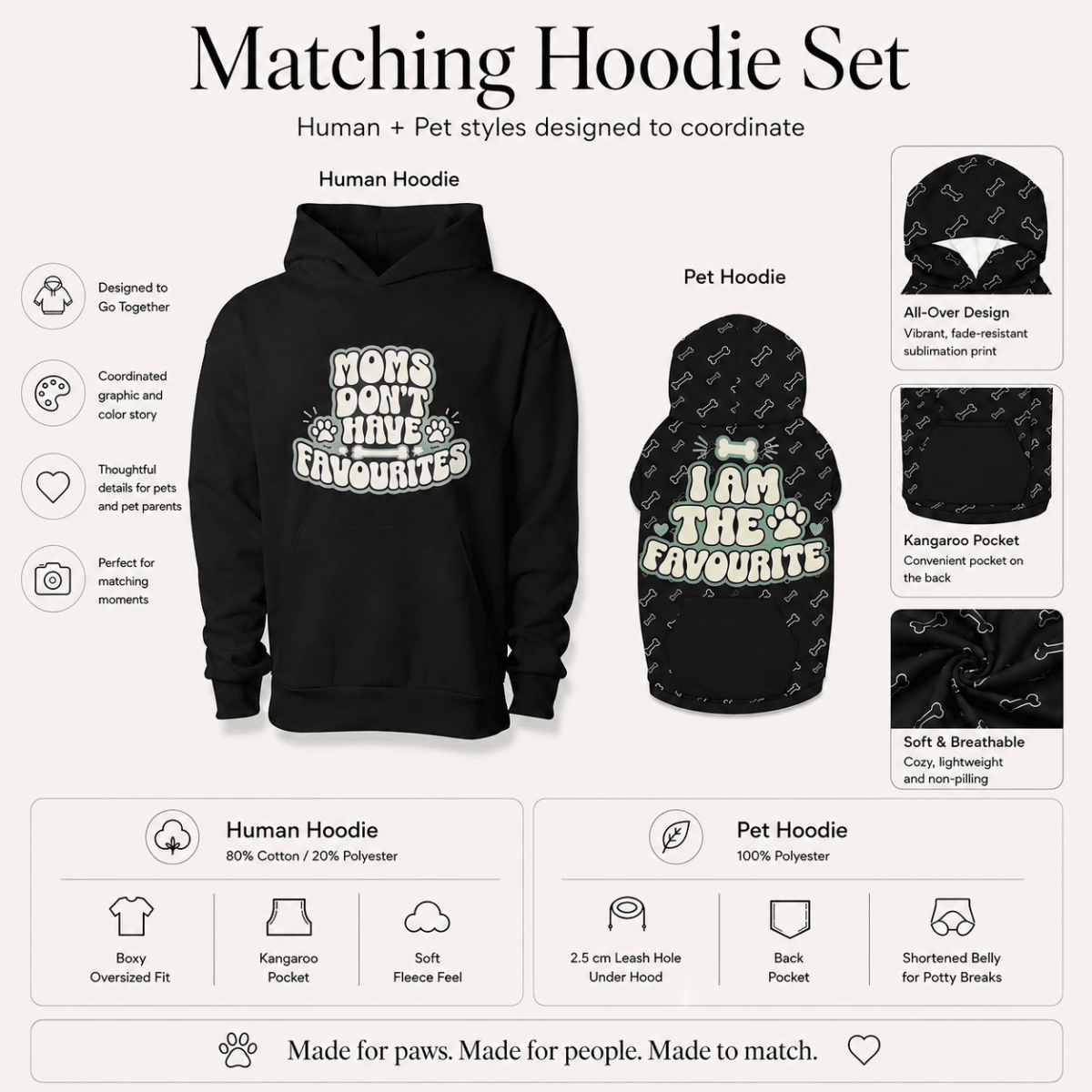 Moms Don't Have Favourites Matching Pet and Owner Set - FluffnCoSandstonexsScats