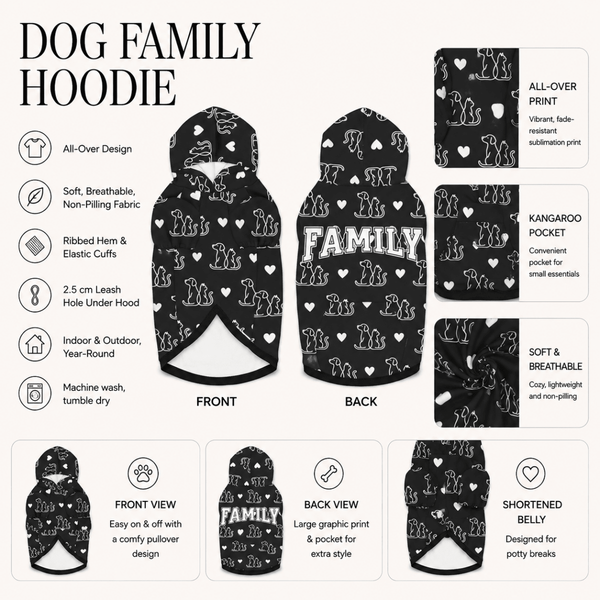Pawrent & Family Pet and Human Hoodie Set - FluffnCoblackxsS
