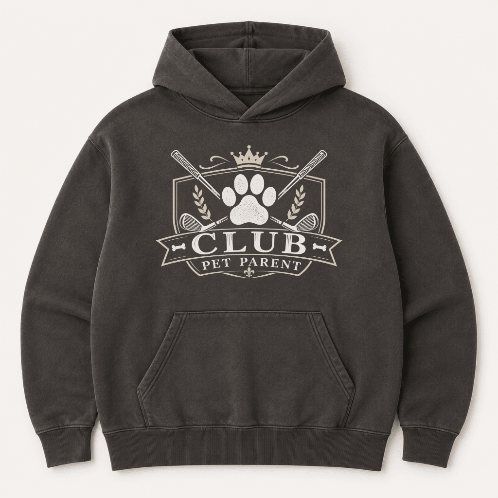 Pet Parent Club Golf Human Hoodie - FluffnCoPigment Blackxs