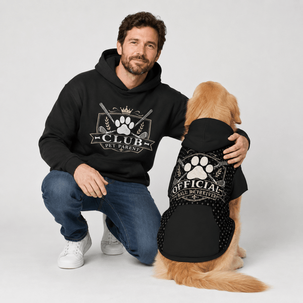 Pet Parent Golf Club & Official Ball Retriever Pet and Owner Hoodie Set - FluffnCoSBlue Magicxs