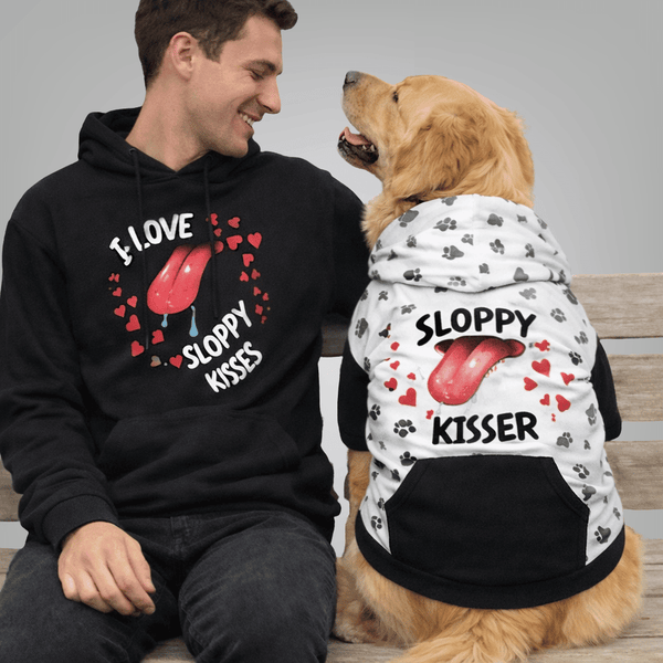 Sloppy Kisses Matching Pet & Owner Hoodie Set - FluffnCoSBlackxscatsmatching