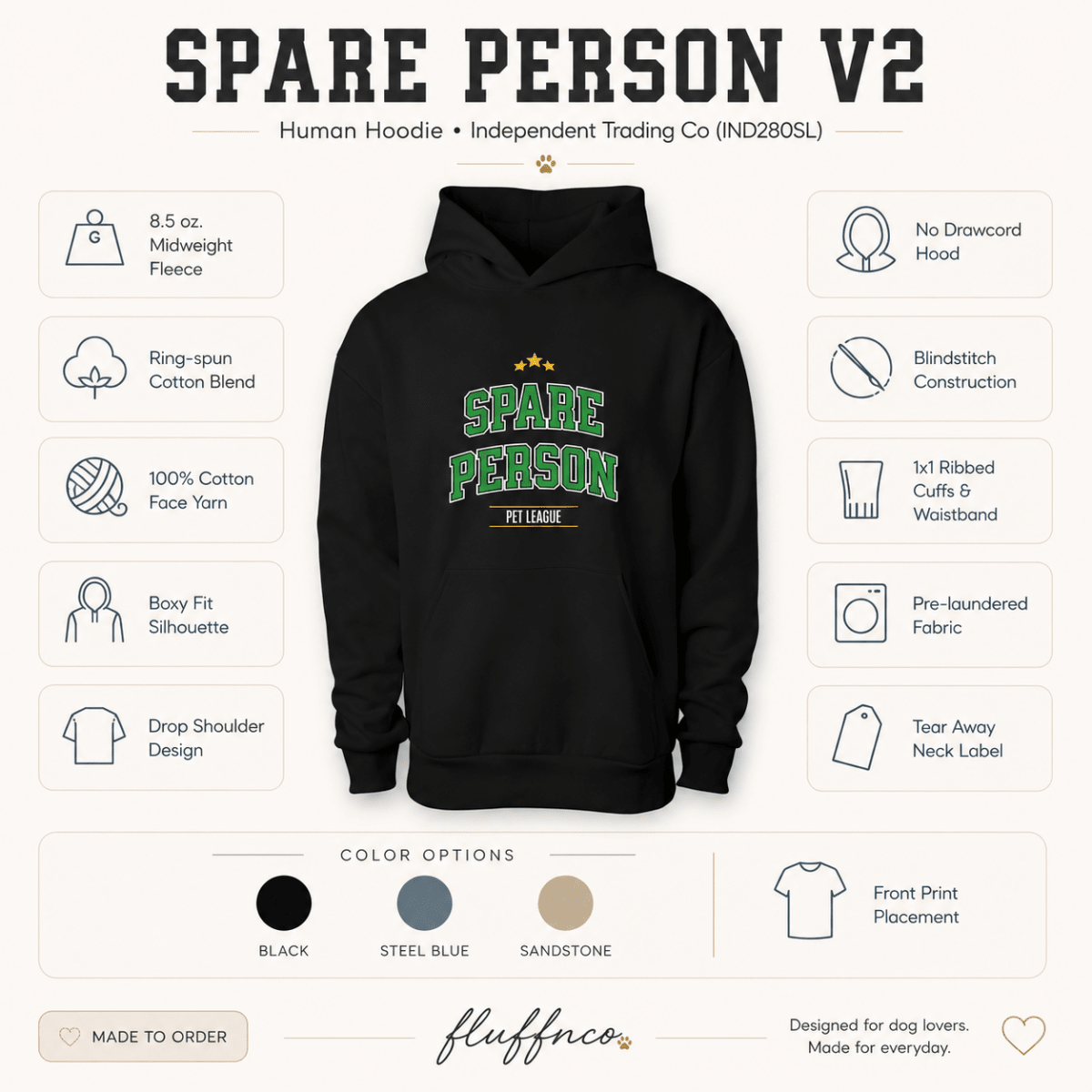 Spare Person - Human Hoodie - FluffnCoblackxshumanmatching