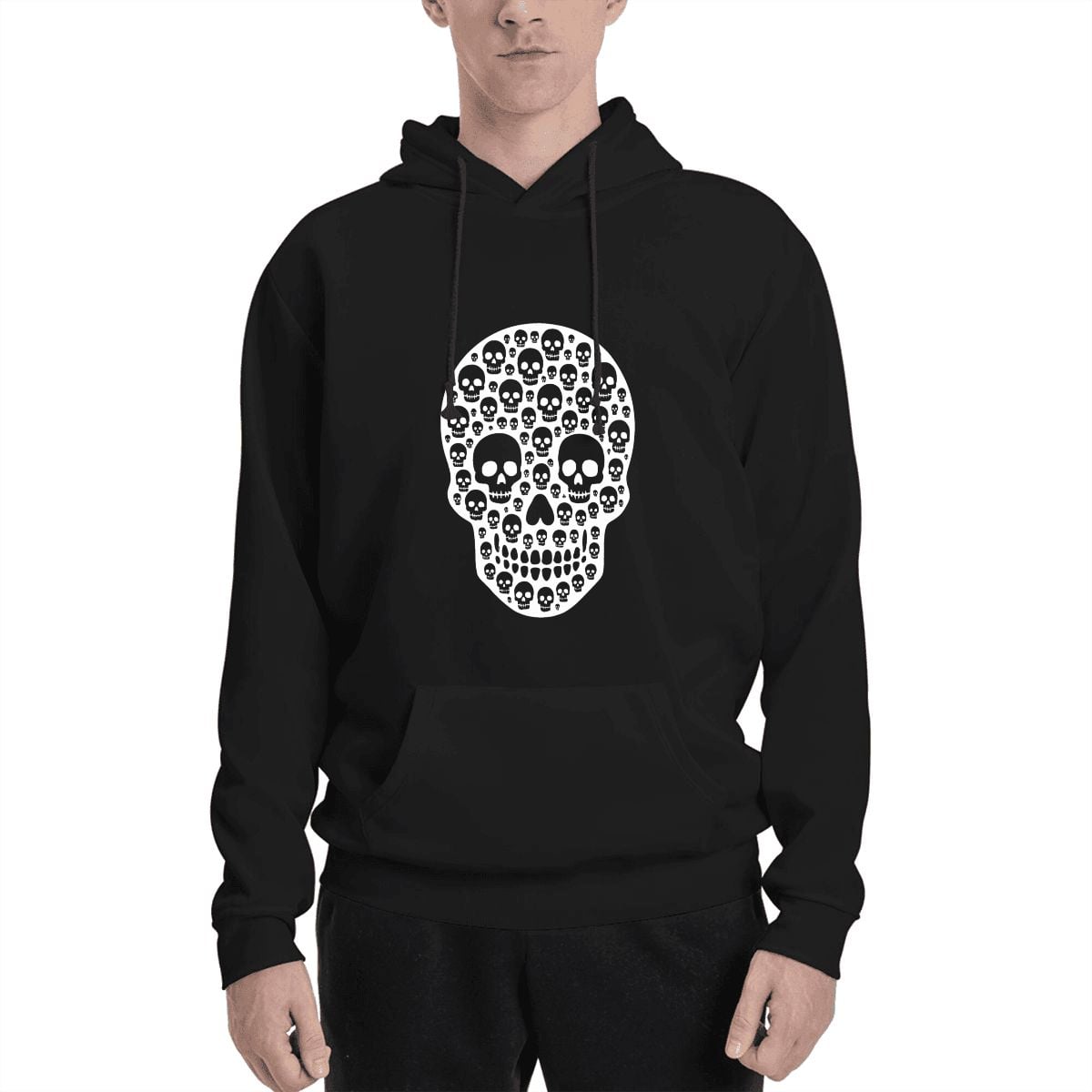 Human wearing Skull Shape and Pattern Pet and Owner Set Front View