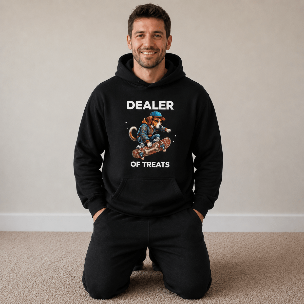 Dealer & Lover of Treats Pet and Human Hoodie Set - FluffnCoBlackxsSmatchingset