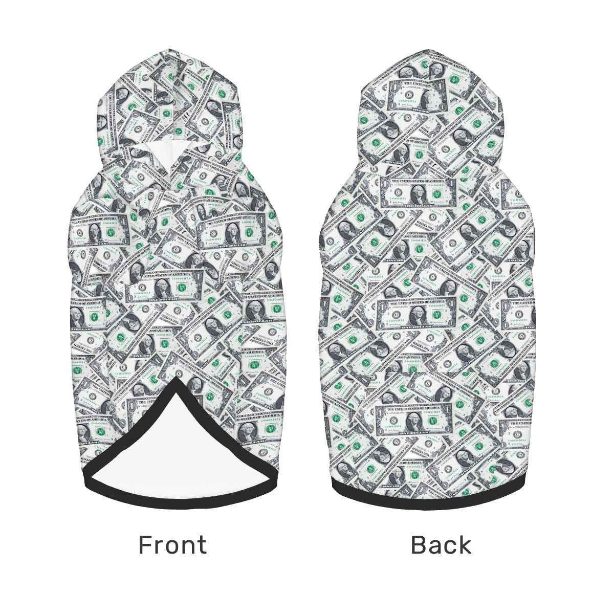 Money All Over Pattern Matching Hoodies for Pet and Owner Set