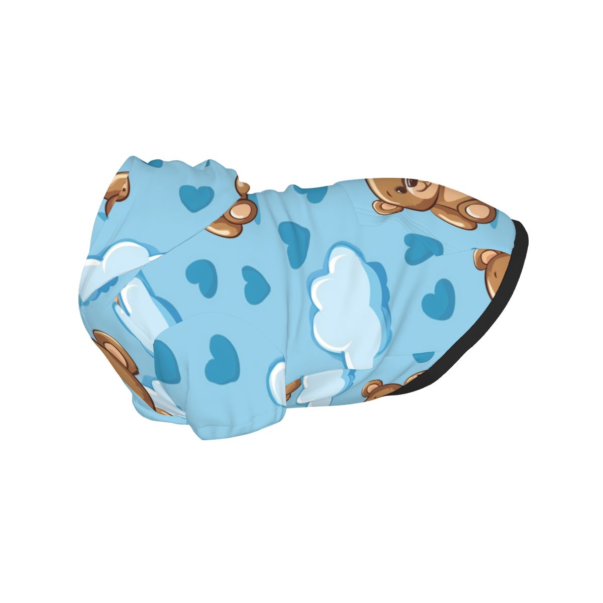 {{pet_type}} wearing Pet Hoodie – Teddy Bear Nursery Print (Blue) Cat and Dog Hoodie pet hoodie