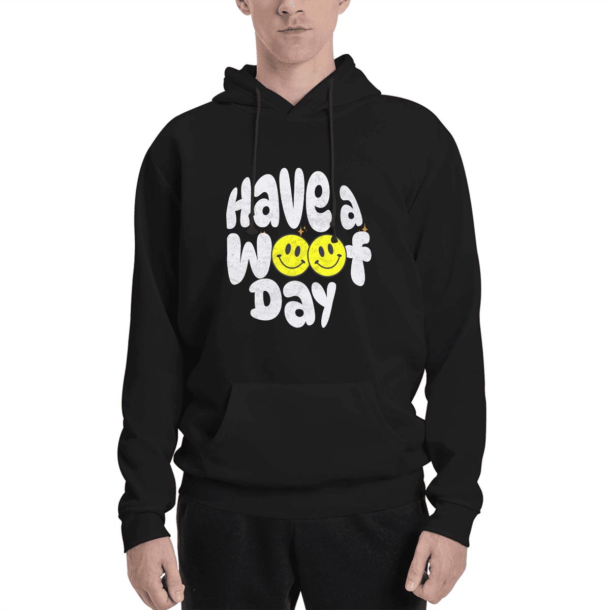 Human wearing Have a Woof Day Pet and Owner Set Front View