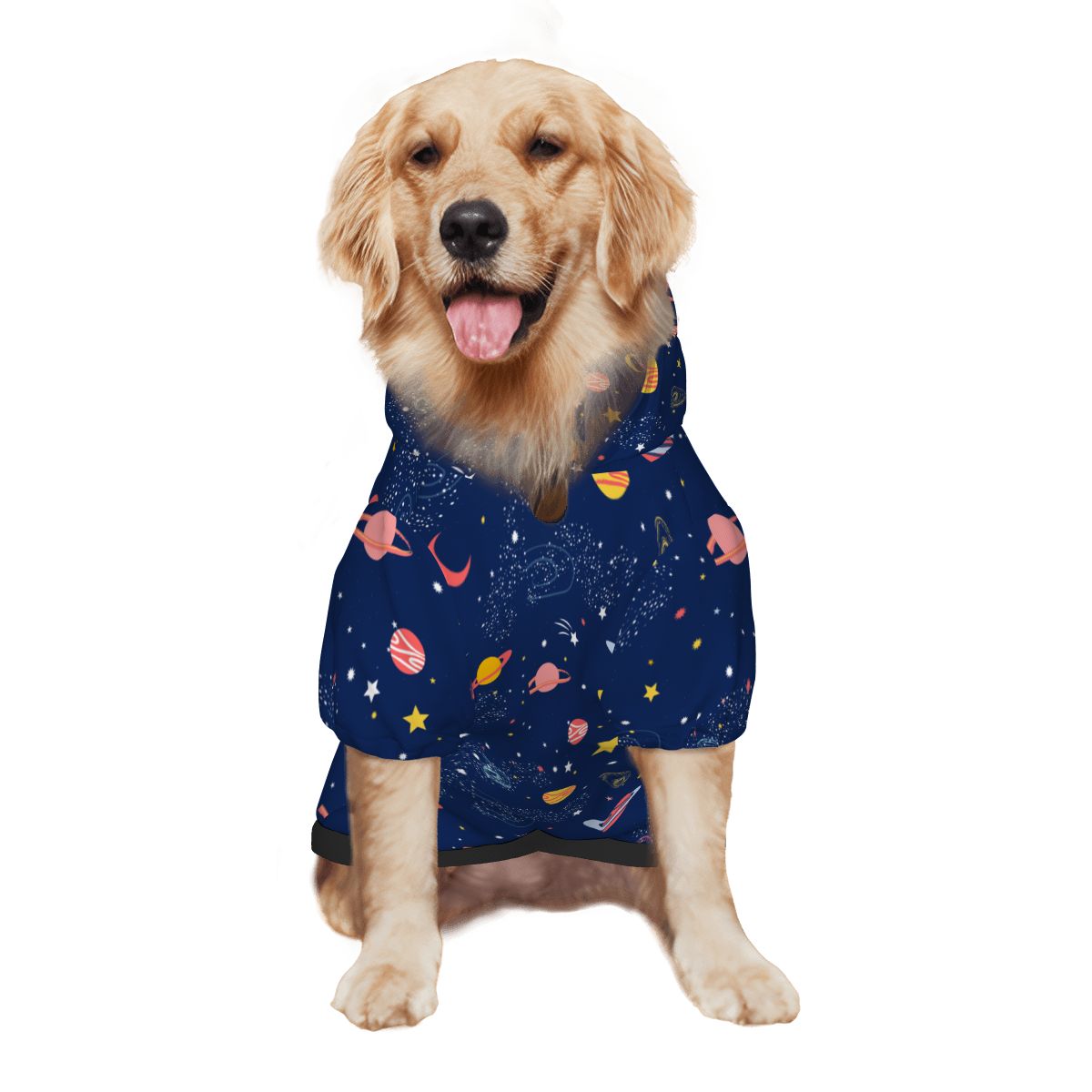  Dog wearing Universe All-Over Nursery Print Cat and Dog Hoodie pet hoodie side view 2