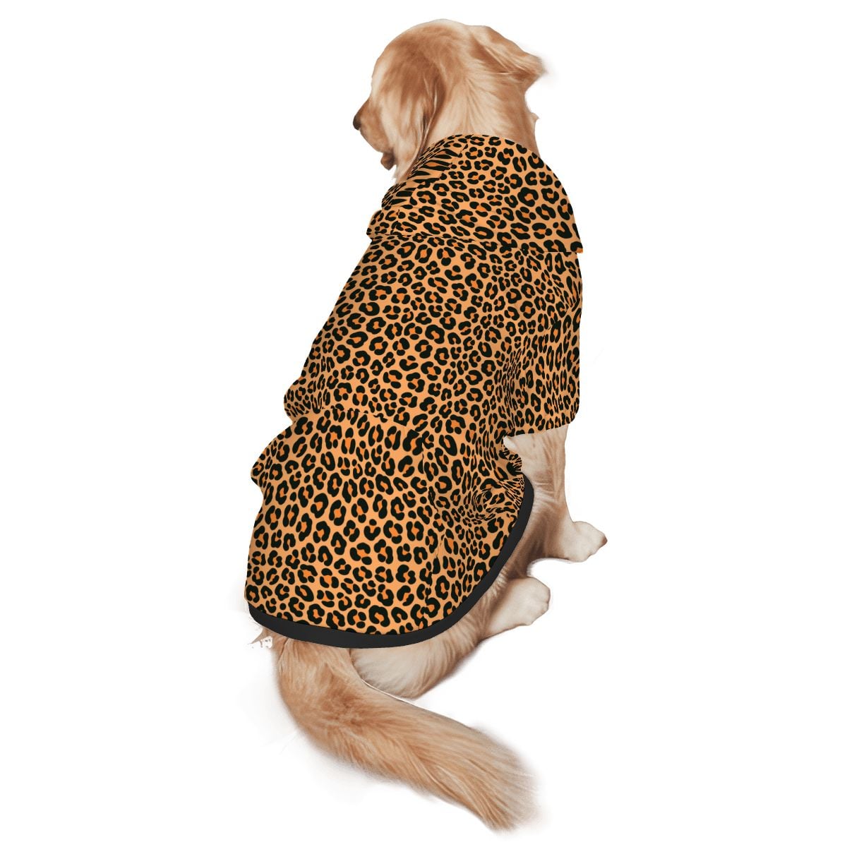 Dog wearing Leopard Print Pet-Only Hoodie (Add-On) pet hoodie