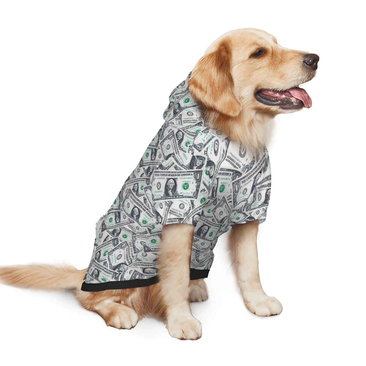 Money All Over Pattern Matching Hoodies for Pet and Owner Set