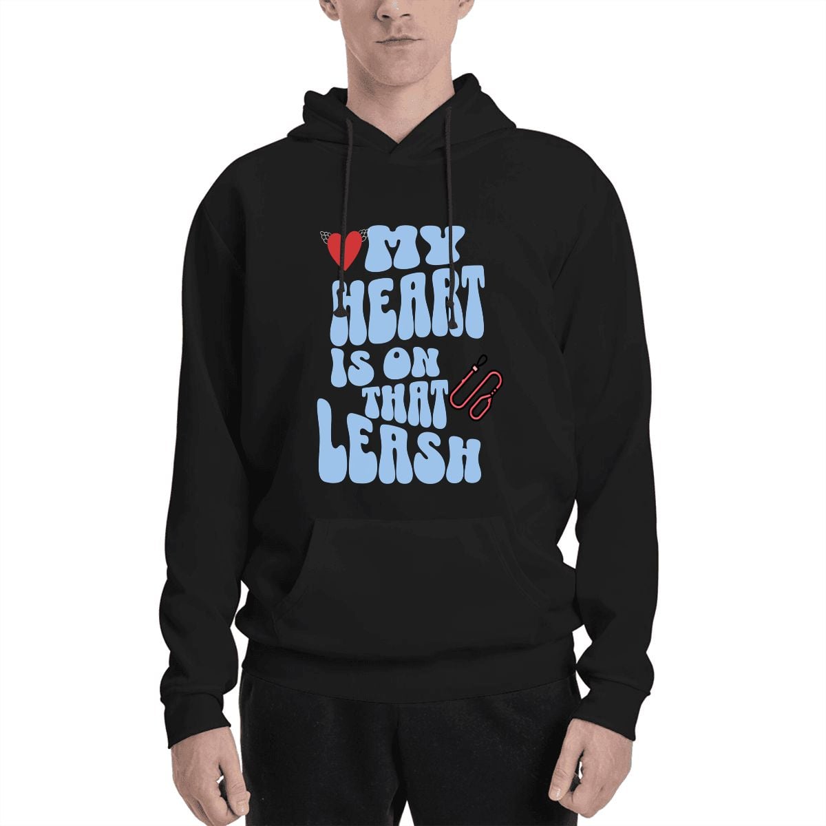 Human wearing My Heart is on That Leash Set Front View