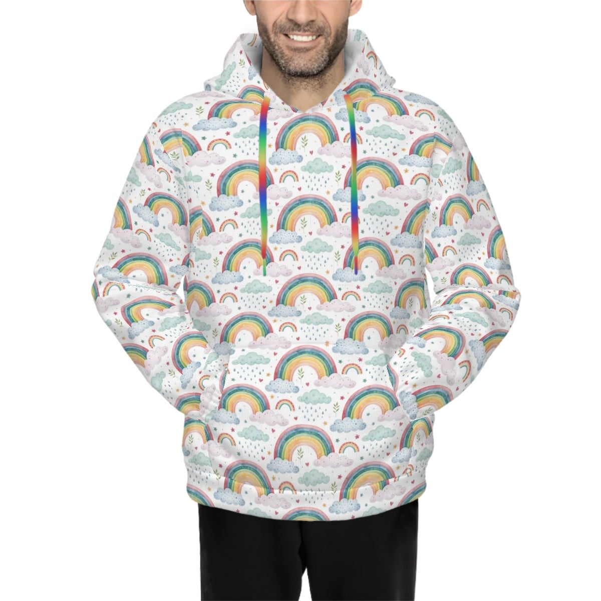 Dog wearing Watercolour Rainbow Add-On back view