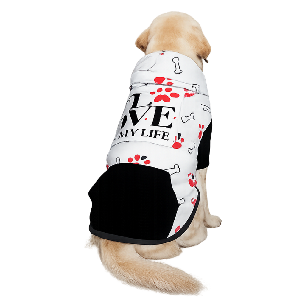 Image of pet product laid flat showing front and back