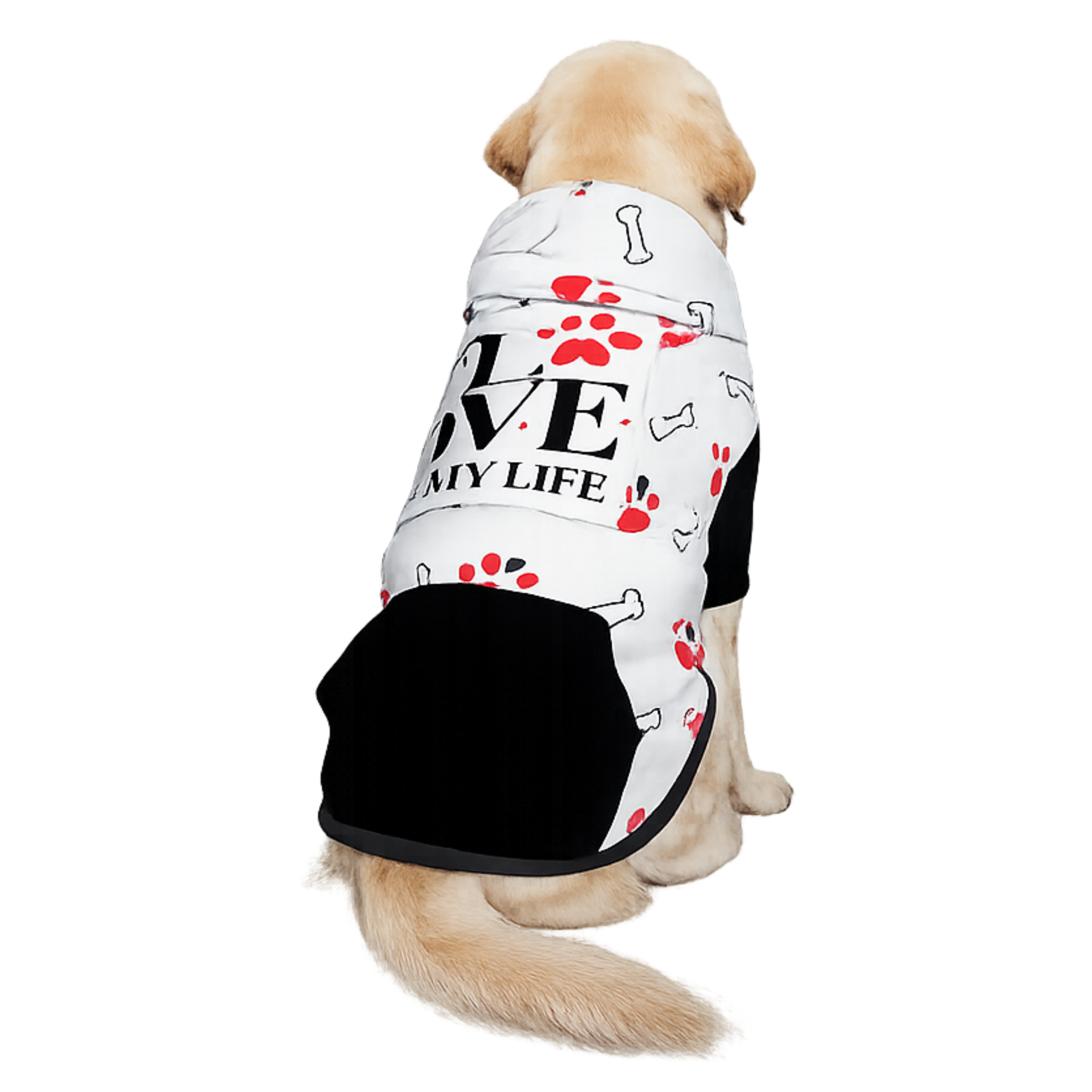 Image of pet product laid flat showing front and back