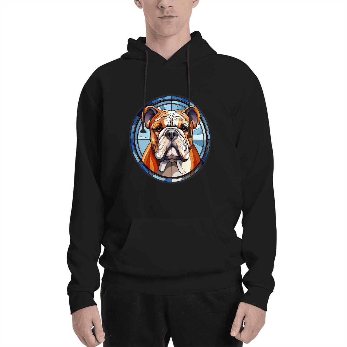 Human wearing Bulldog Pet and Owner Set Front View