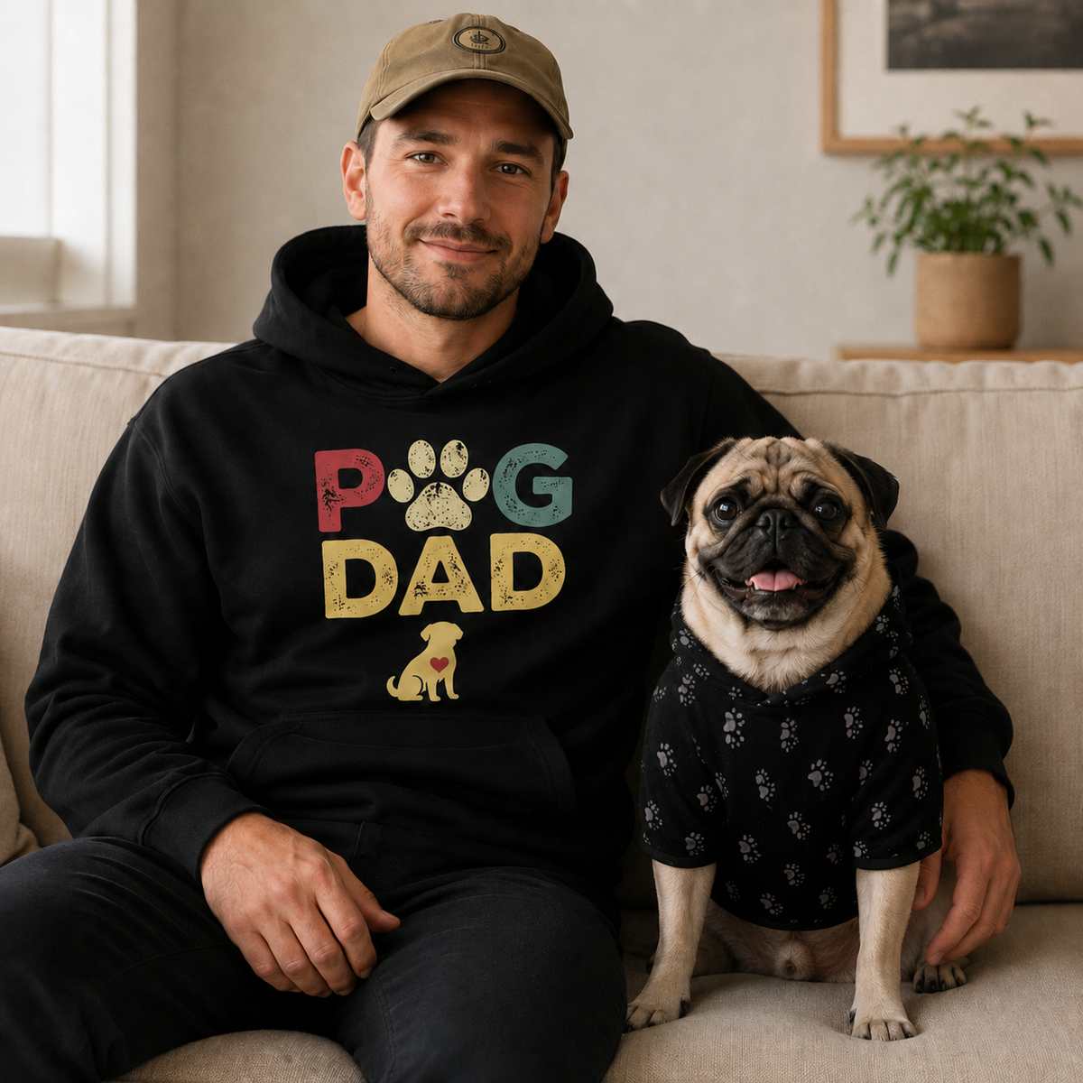 Pug Dad Human Hoodie