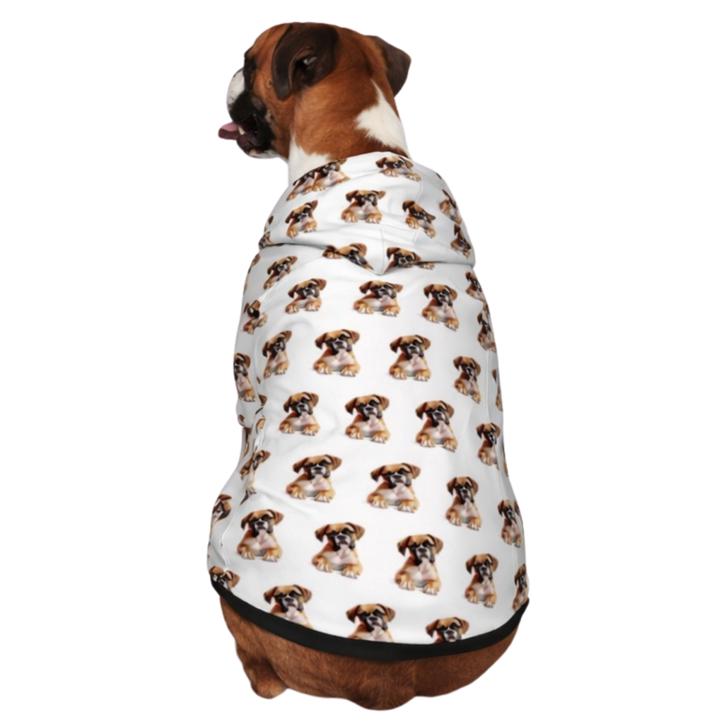 Dog wearing Just a Person Who Loves Boxers Add-On back view
