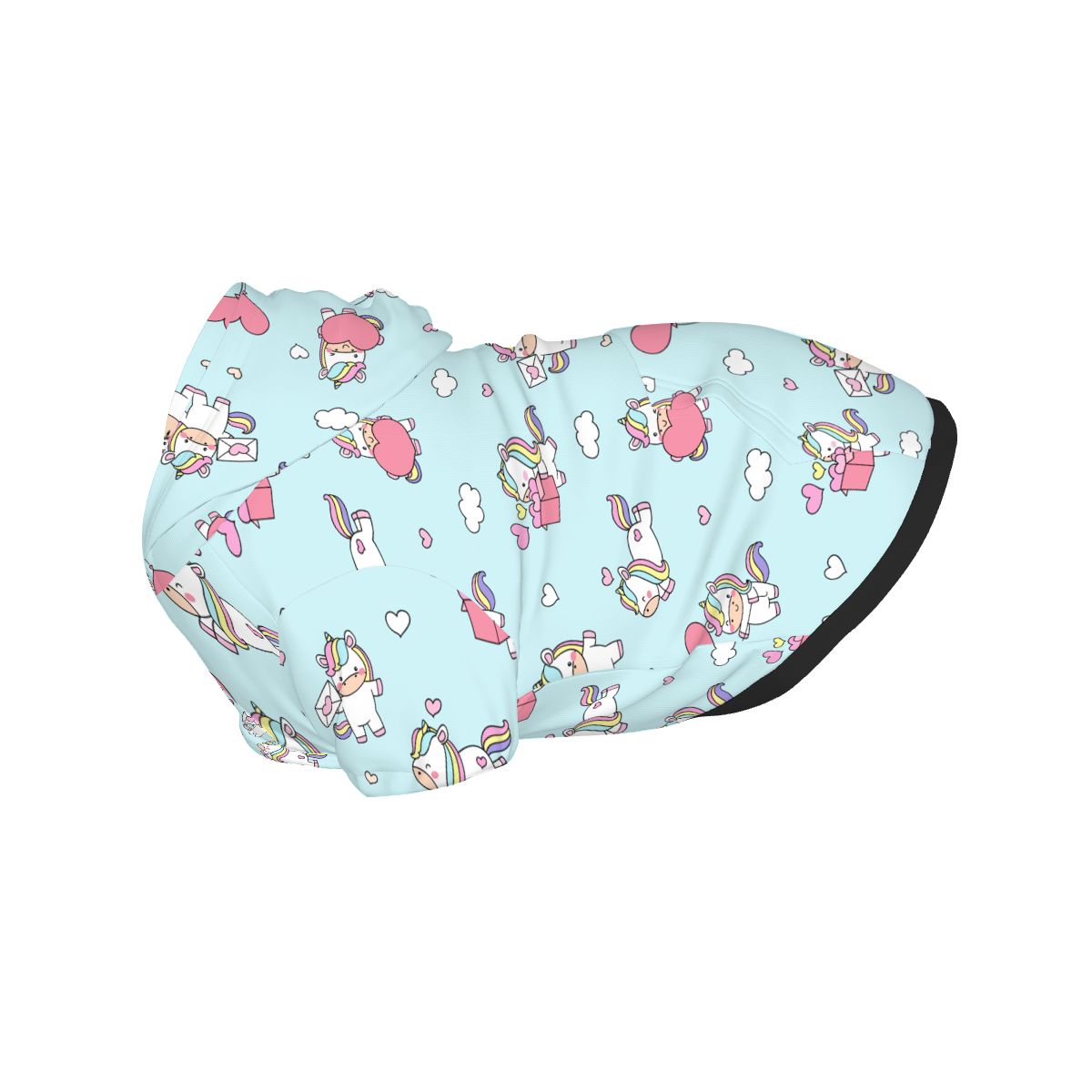 {{pet_type}} wearing Pet Hoodie – Unicorn Balloon Nursery Print Cat and Dog Hoodie pet hoodie