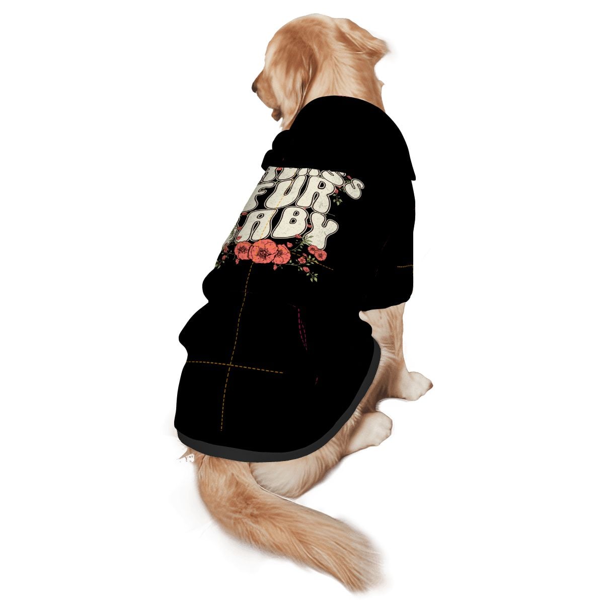 Dog wearing Badass Fur Baby Pet-Only Add-On back view