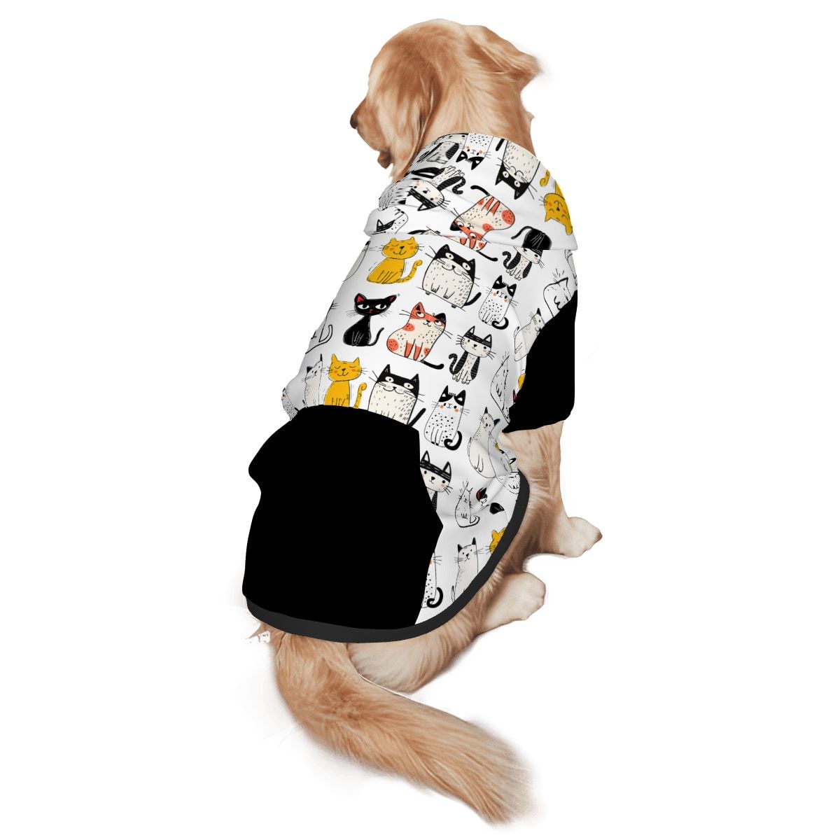 Dog wearing  Matching Pet and Owner Cat Hoodie Set  Purrfect Love Set side view 2