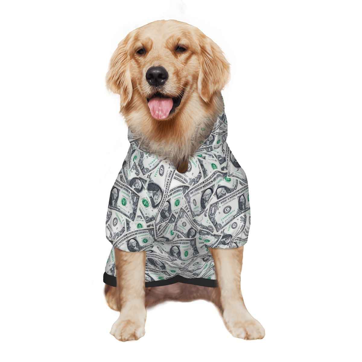 Money All Over Pattern Matching Hoodies for Pet and Owner Set