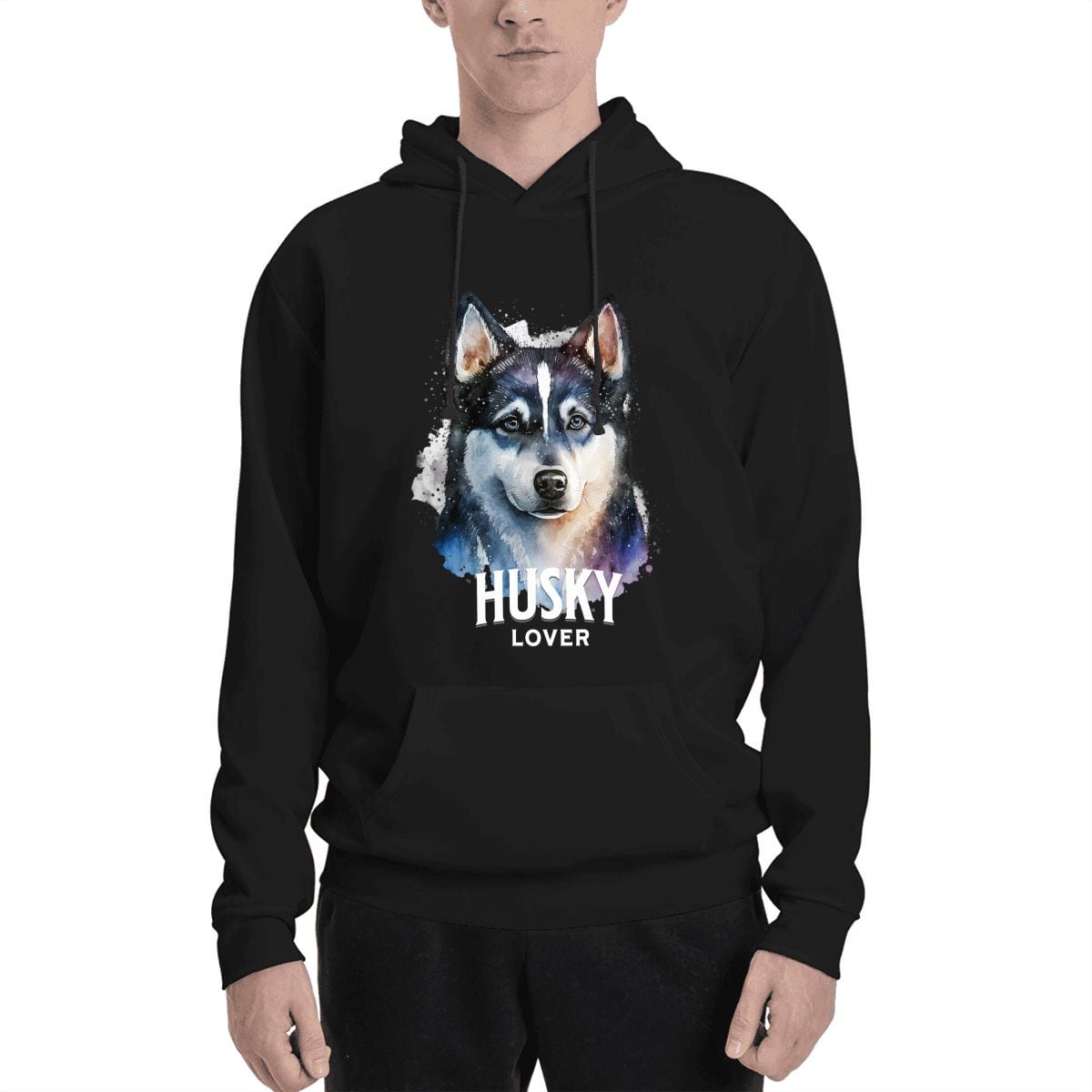 Human wearing Husky Drama Pet and Owner Set Front View