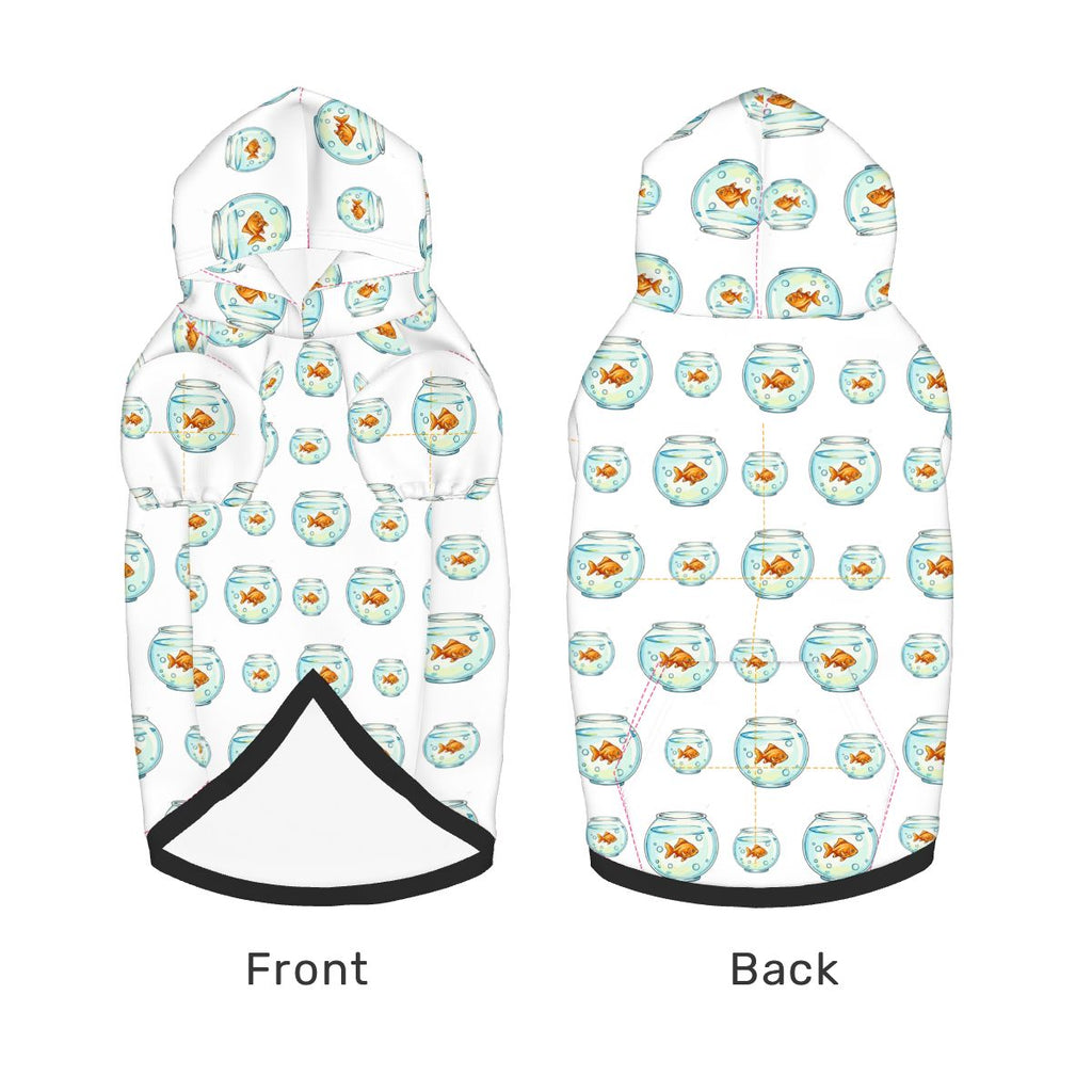 Dog wearing Goldfish and Cat Pet-Only Hoodie (Add-On) pet hoodie side view 2
