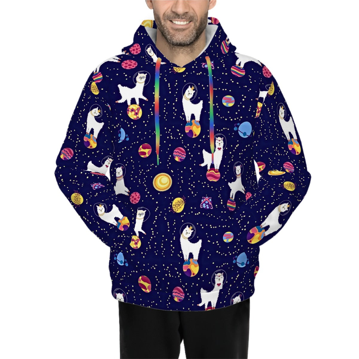 Human wearing Night Llama Pet and Owner Set Front View