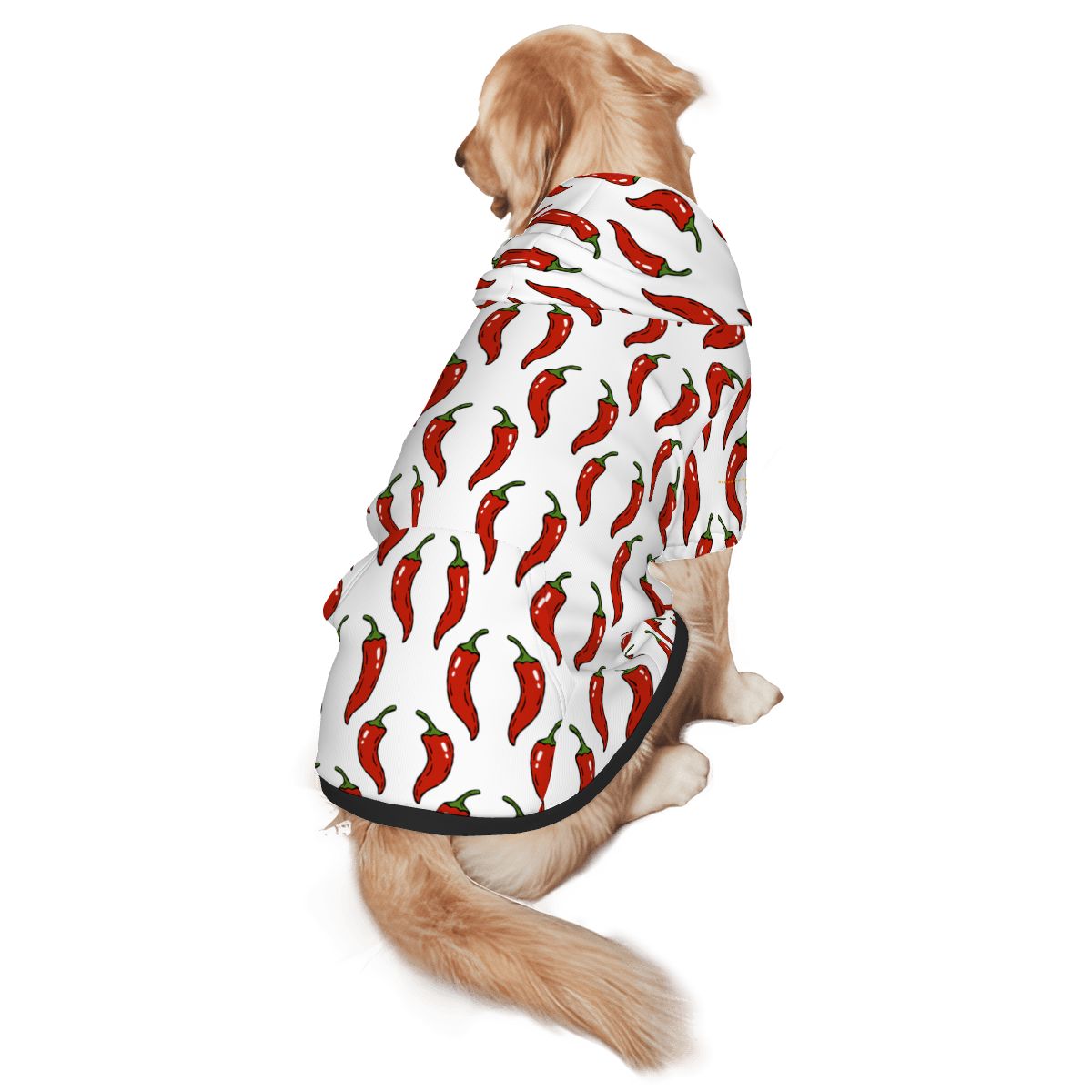 Dog wearing Hot Pepper All Over Print Pet Only Hoodie (Add-on) pet hoodie