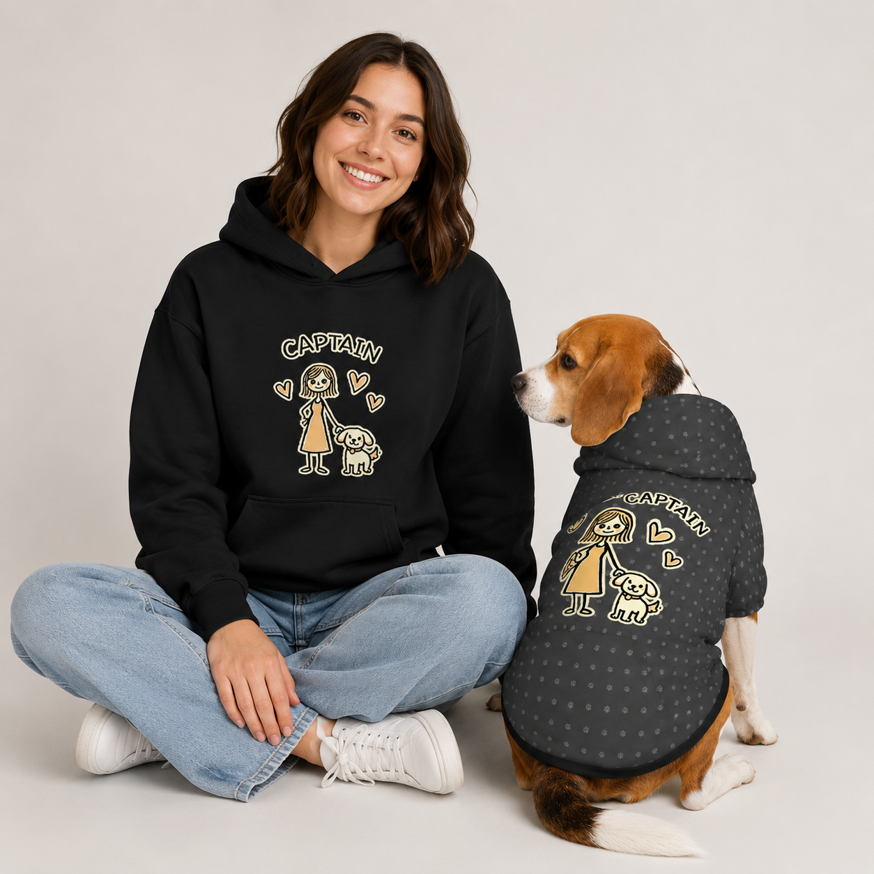 Captain & Co-captain Pet and Owner Hoodie Set