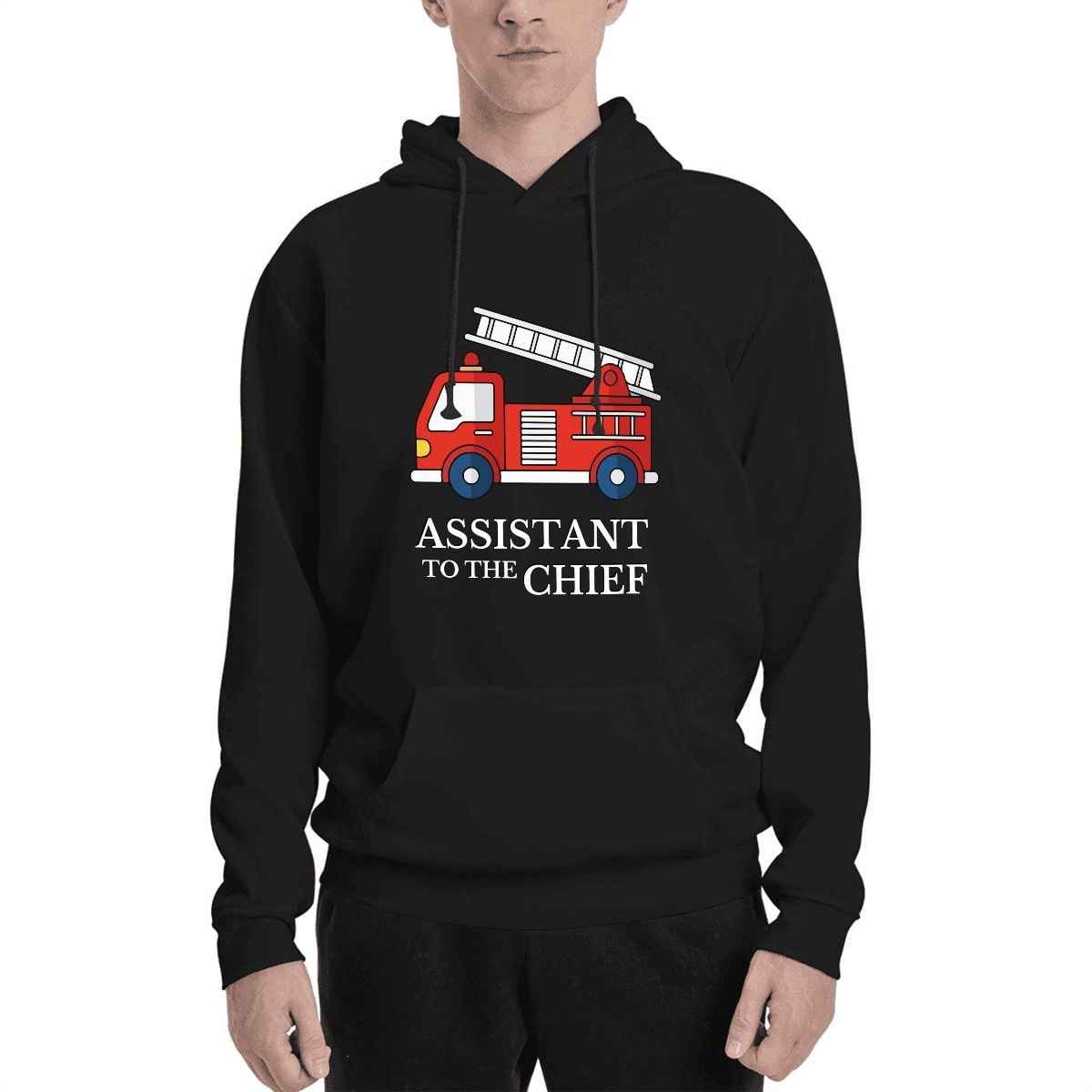 Pet  wearing Chief Barker & Assistant to the Chief – Matching Firetruck Hoodie Set pet hoodie