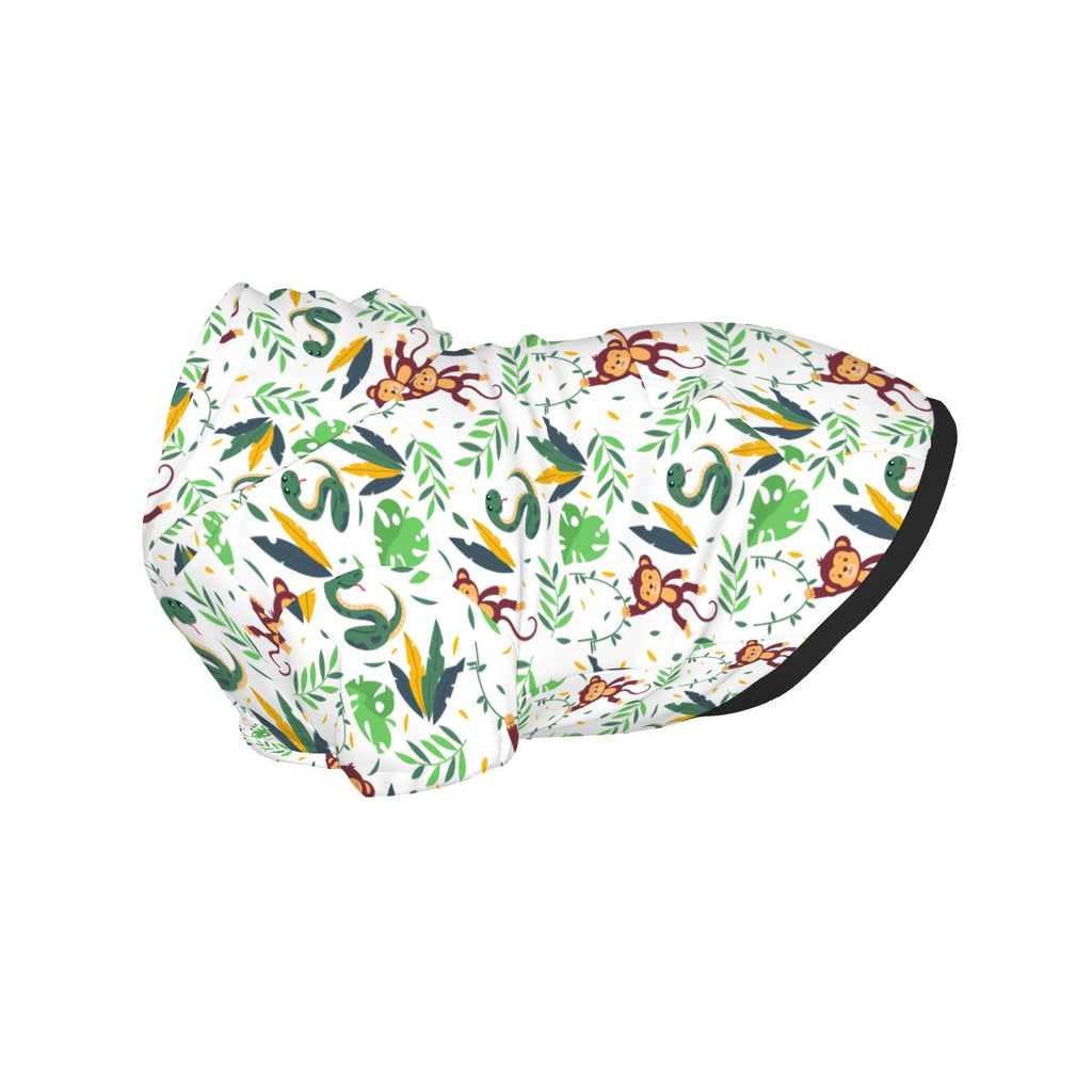 {{pet_type}} wearing Pet Hoodie – Hanging Monkey Nursery Print Cat and Dog Hoodie pet hoodie