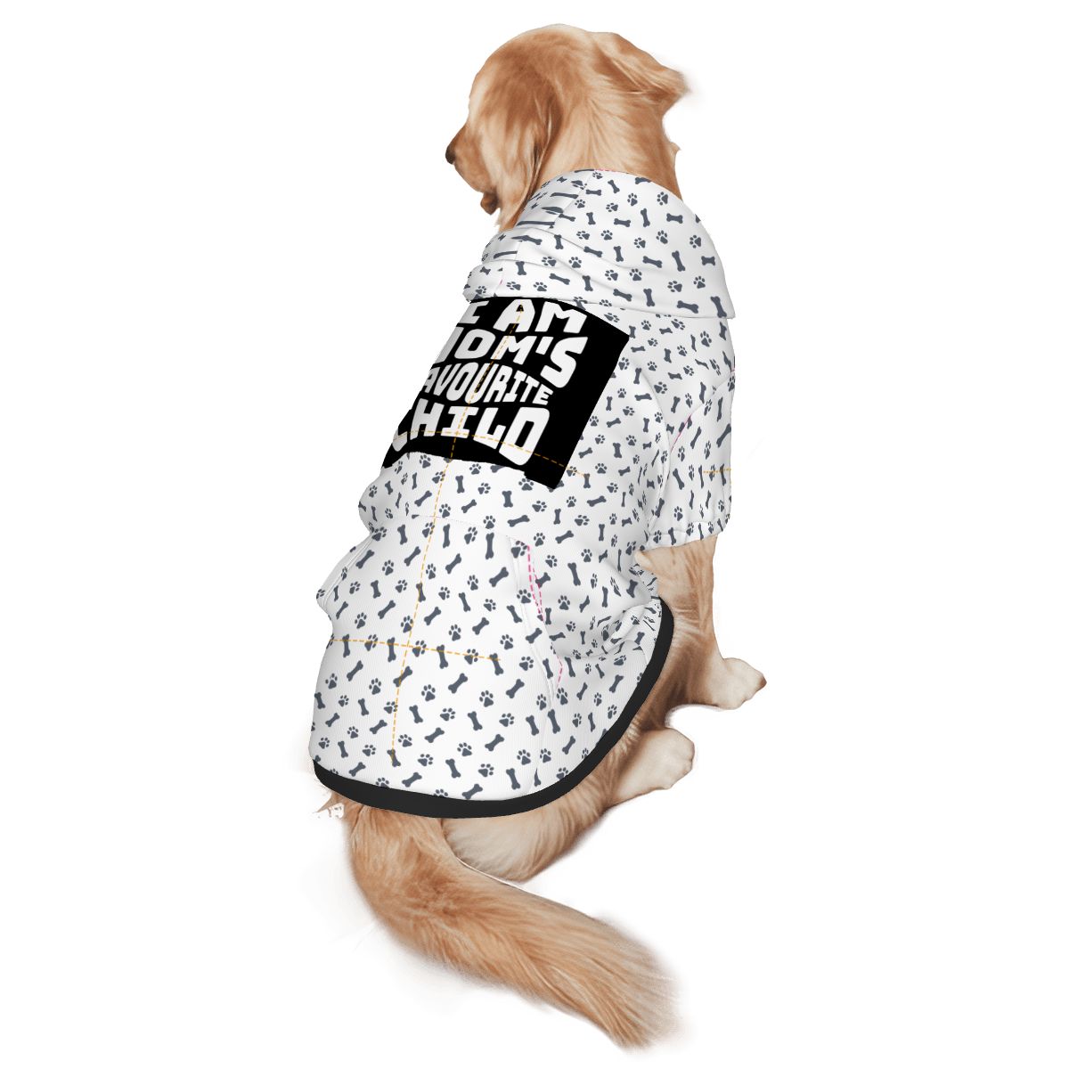Dog wearing Mom's Favourite Child Add-On back view