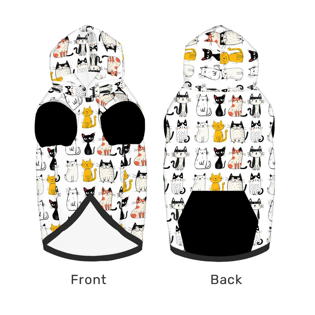 Dog wearing  Matching Pet and Owner Cat Hoodie Set  Purrfect Love Set back view
