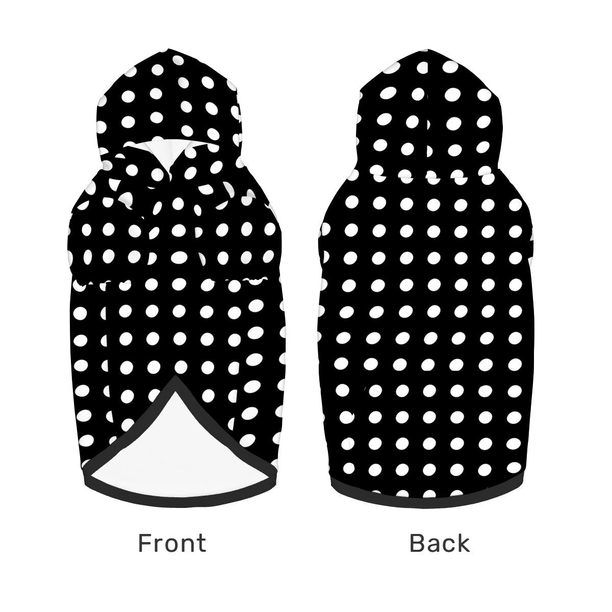 Dog wearing Dog wearing   Matching Black and White Polka Dot Pet and Owner Cat Hoodie Set side 2