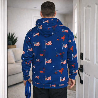 US Themed All Over Print Pet and Human Hoodie Set -Man
