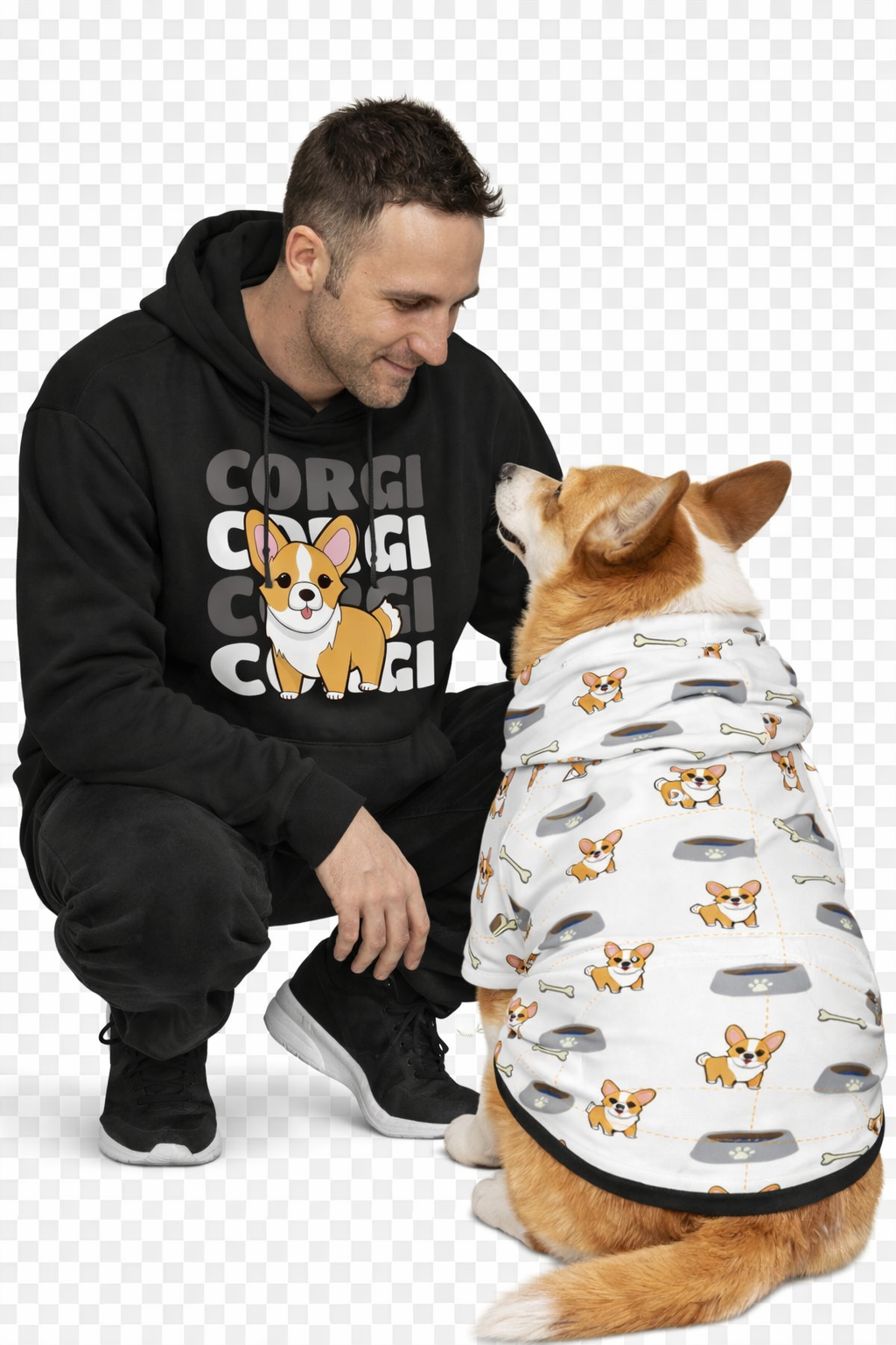 Dog wearingCorgi Lover Back View