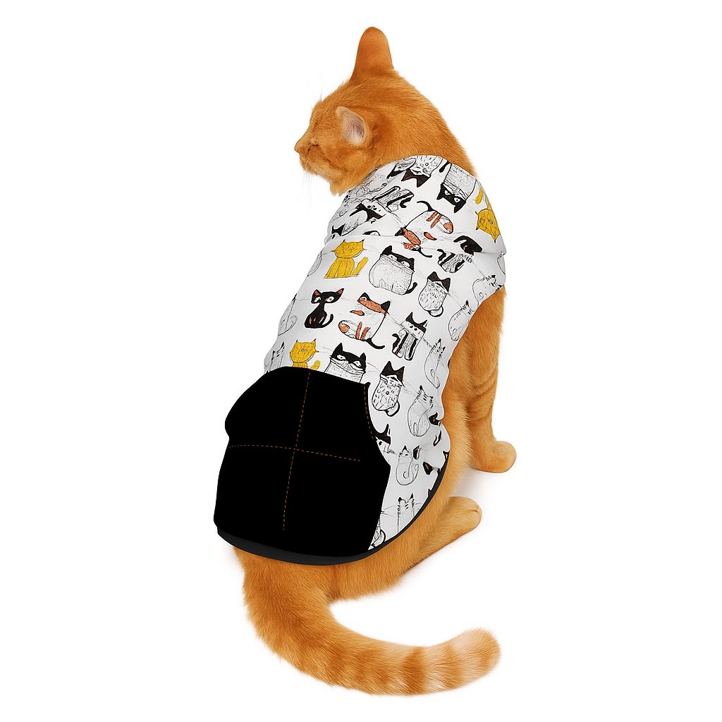 Pet  wearing Matching Pet and Owner Hoodie – Purrfect Love Cat Hoodie Set pet hoodie