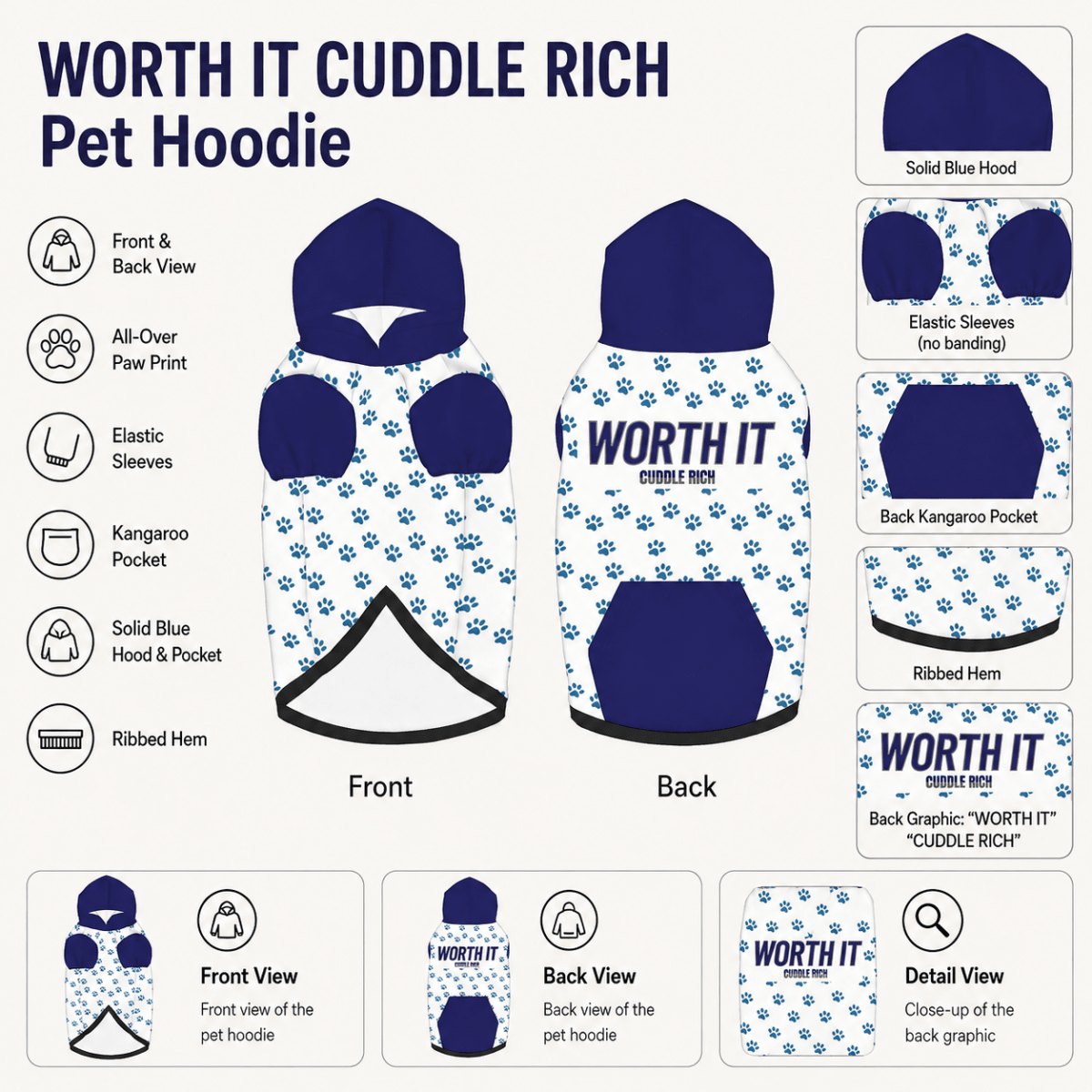 Add on Pet Hoodie - I'm Broke (Worth it) - FluffnCoS