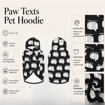 Add on Pet Hoodie - Paw Texts - FluffnCoScats