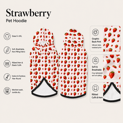 Add on Pet Hoodie - Strawberry - FluffnCoScats