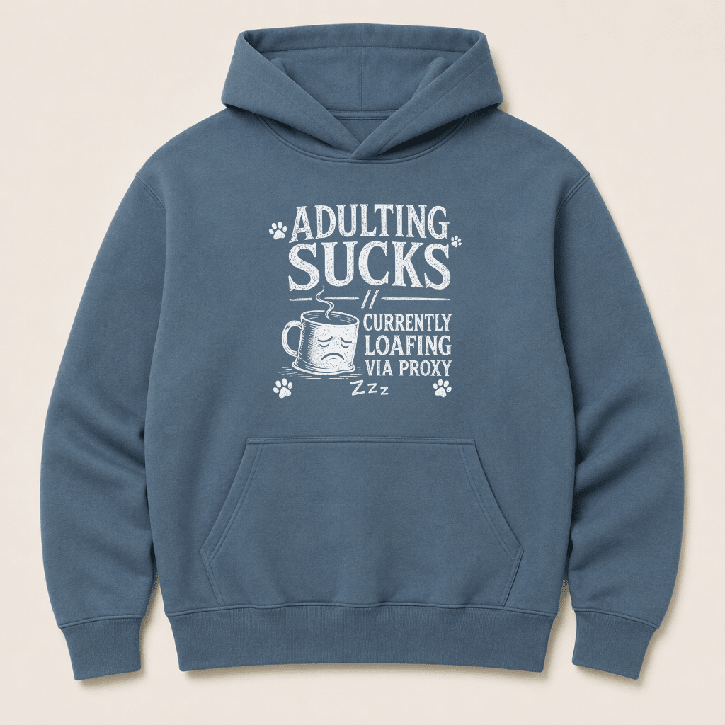 Adulting Sucks Human Hoodie - FluffnCoblackxshuman only
