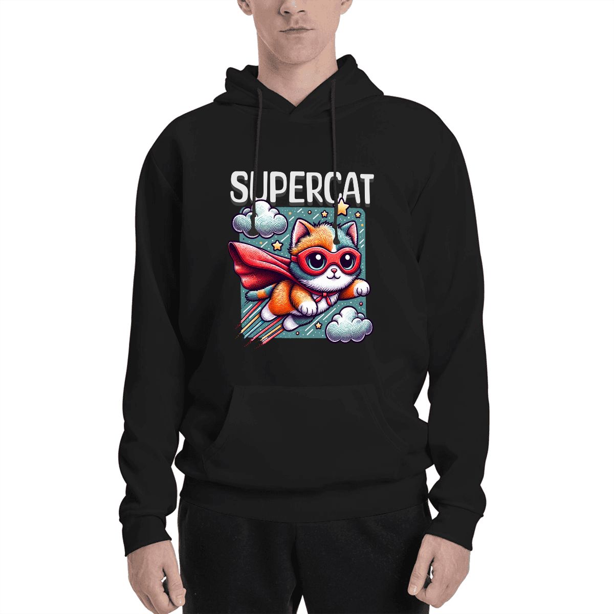 Human wearing Super Cat Pet and Owner Set Front View