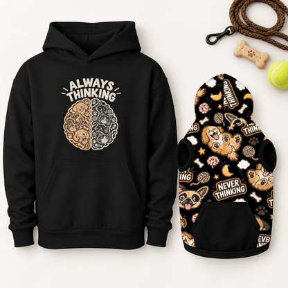 Always Thinking Human Hoodie - FluffnCoblackxssoft
