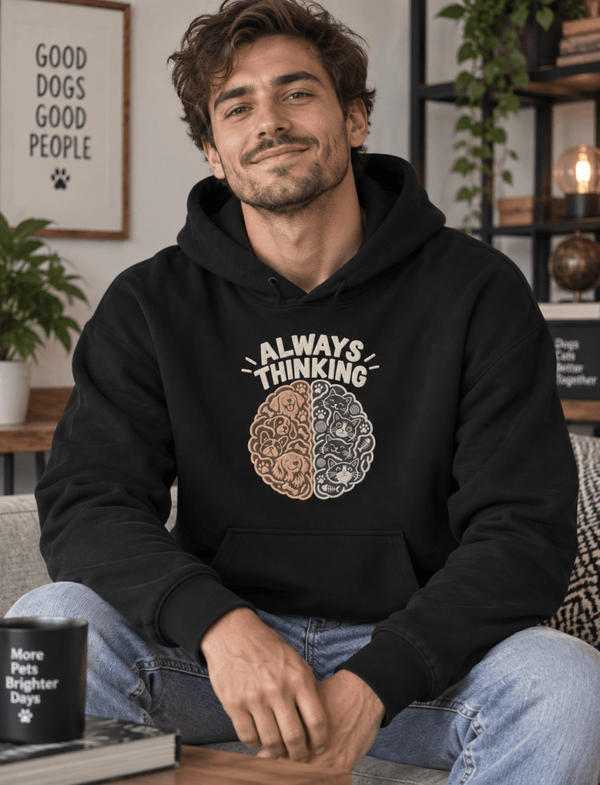 Always Thinking Human Hoodie - FluffnCoblackxssoft